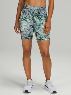 Lululemon Shorts Women's Fast Free High Rise HR 8" Rapid Flourish Multi SIZE 6